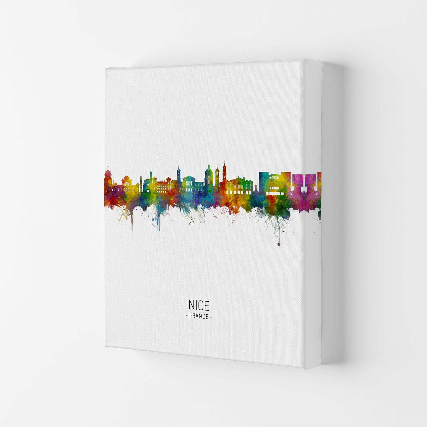 Nice France Skyline Portrait Art Print by Michael Tompsett Canvas