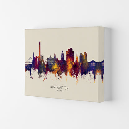 Northampton England Skyline Autumn City Name Art Print by Michael Tompsett Canvas