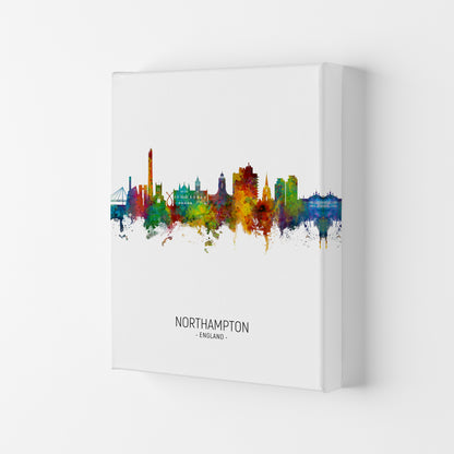 Northampton England Skyline Portrait Art Print by Michael Tompsett Canvas