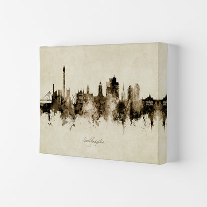 Northampton England Skyline Vintage Art Print by Michael Tompsett Canvas