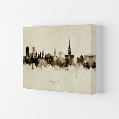 Norwich England Skyline Vintage Art Print by Michael Tompsett Canvas