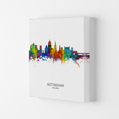Nottingham England Skyline Portrait Art Print by Michael Tompsett Canvas
