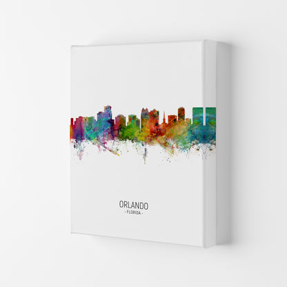 Orlando Florida Skyline Portrait Art Print by Michael Tompsett Canvas