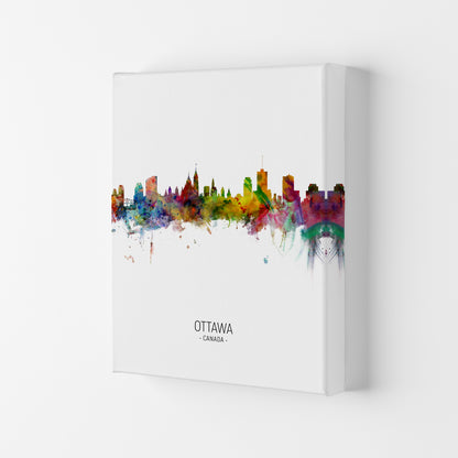 Ottawa Canada Skyline Portrait Art Print by Michael Tompsett Canvas