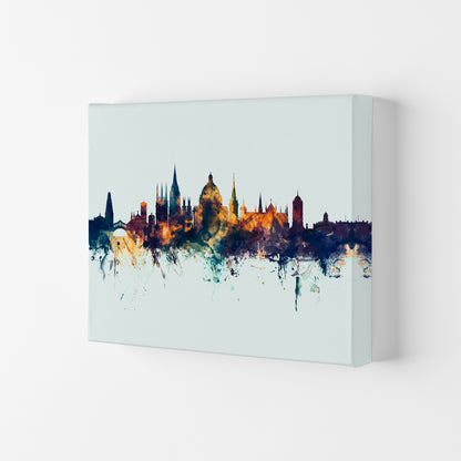 Oxford England Skyline Blue Orange Art Print by Michael Tompsett Canvas