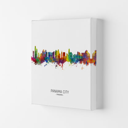 Panama City Panama Skyline Portrait Art Print by Michael Tompsett Canvas