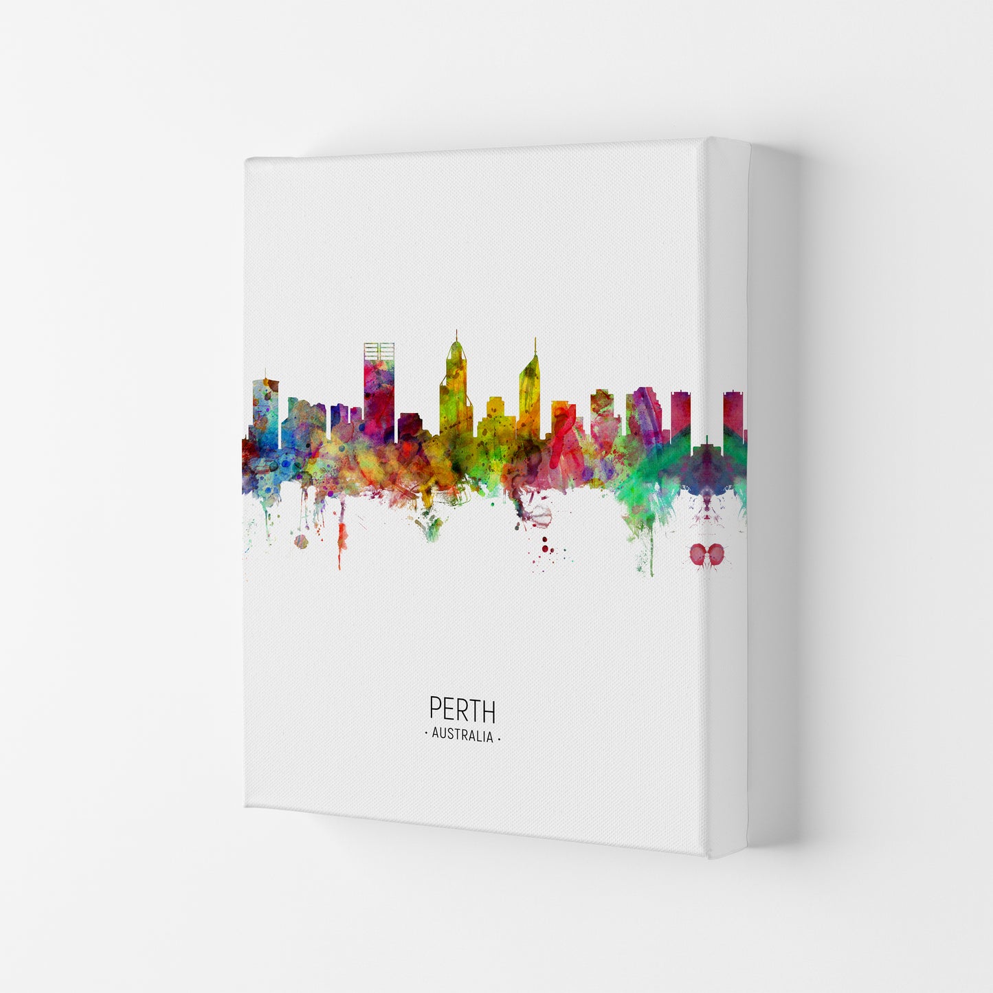 Perth Australia Skyline Portrait Art Print by Michael Tompsett Canvas