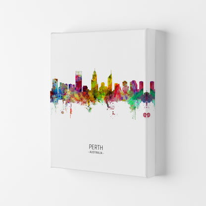 Perth Australia Skyline Portrait Art Print by Michael Tompsett Canvas