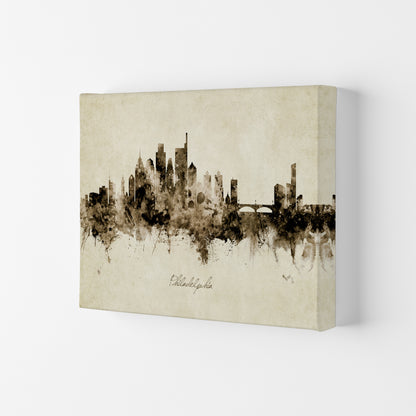 Philadelphia Pennsylvania Skyline Vintage Art Print by Michael Tompsett Canvas