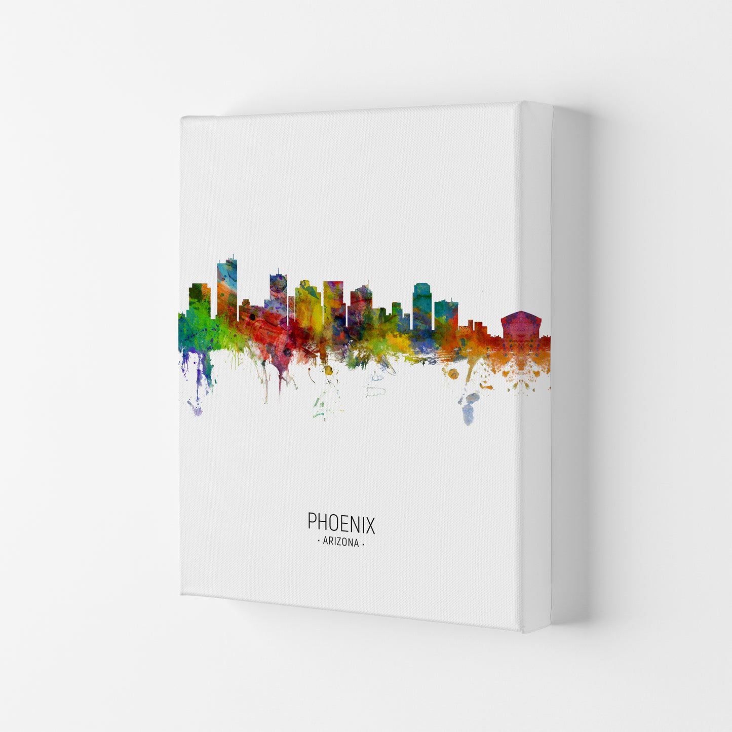 Phoenix Arizona Skyline Portrait Art Print by Michael Tompsett Canvas