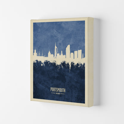 Portsmouth England Skyline Portrait Navy Art Print by Michael Tompsett Canvas