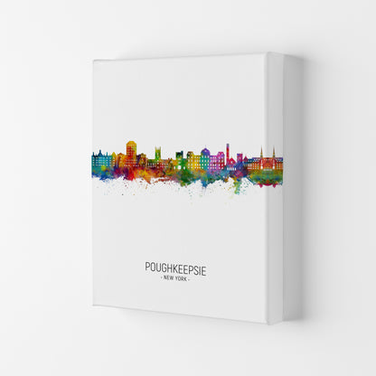 Poughkeepsie New York Skyline Portrait Art Print by Michael Tompsett Canvas