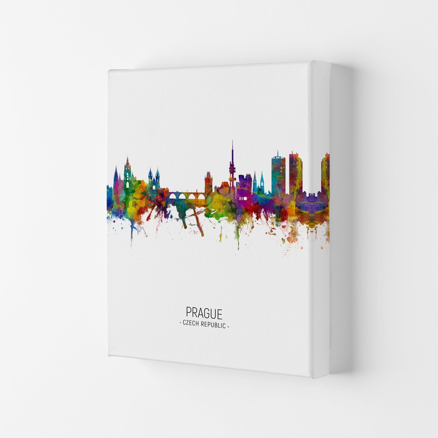 Prague Czech Republic Skyline Portrait Art Print by Michael Tompsett Canvas