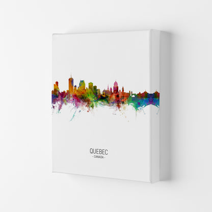 Quebec Canada Skyline Portrait Art Print by Michael Tompsett Canvas