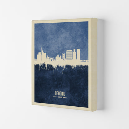 Reading England Skyline Portrait Navy Art Print by Michael Tompsett Canvas
