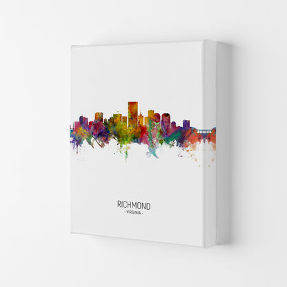 Richmond Virginia Skyline Portrait Art Print by Michael Tompsett Canvas