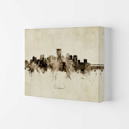 Richmond Virginia Skyline Vintage Art Print by Michael Tompsett Canvas
