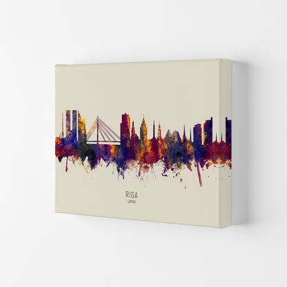Riga Latvia Skyline Autumn City Name Art Print by Michael Tompsett Canvas
