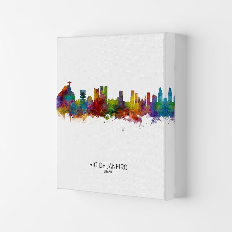 Rio De Janeiro Brazil Skyline Portrait Art Print by Michael Tompsett Canvas