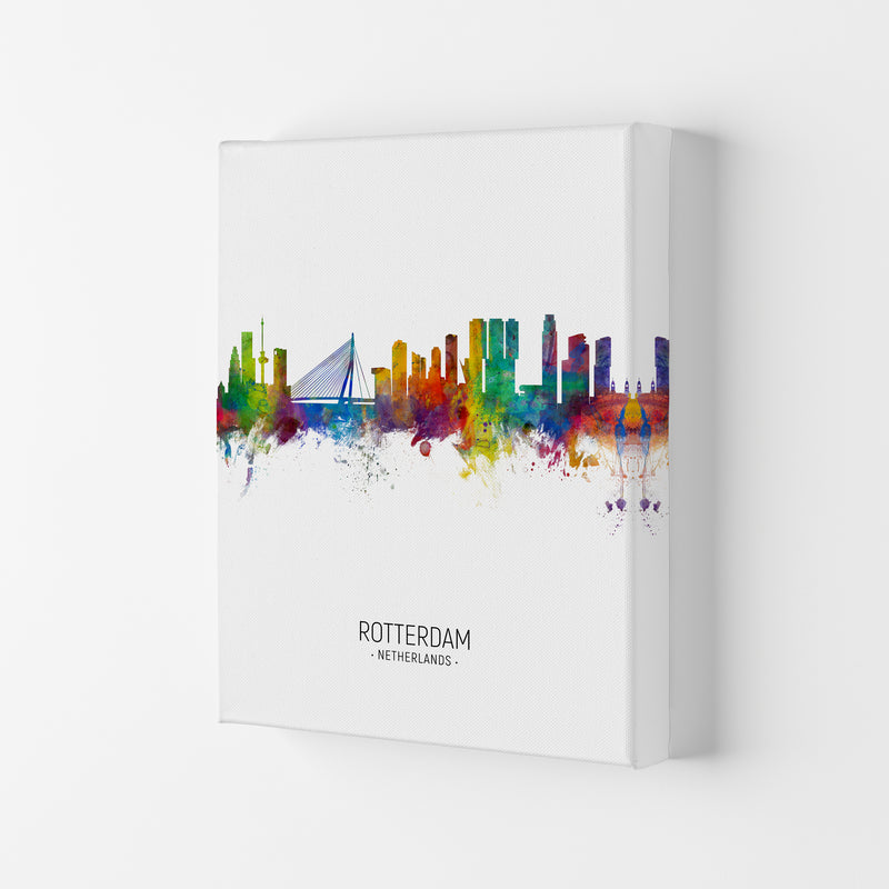 Rotterdam Netherlands Skyline Portrait Art Print by Michael Tompsett Canvas