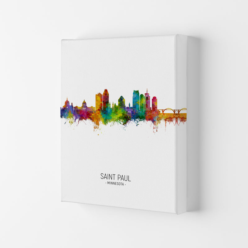 Saint Paul Minnesota Skyline Portrait Art Print by Michael Tompsett Canvas