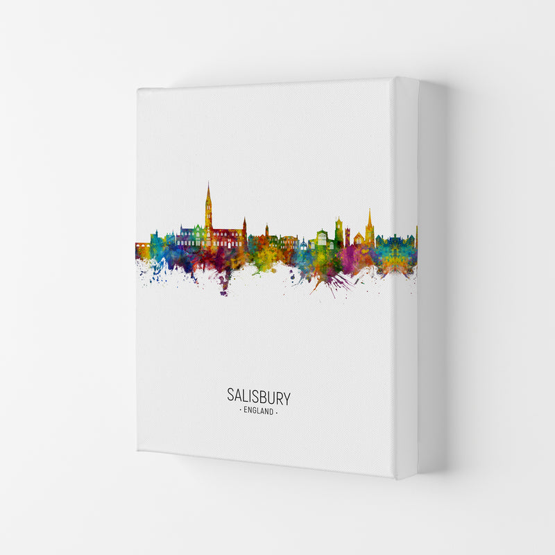 Salisbury England Skyline Portrait Art Print by Michael Tompsett Canvas