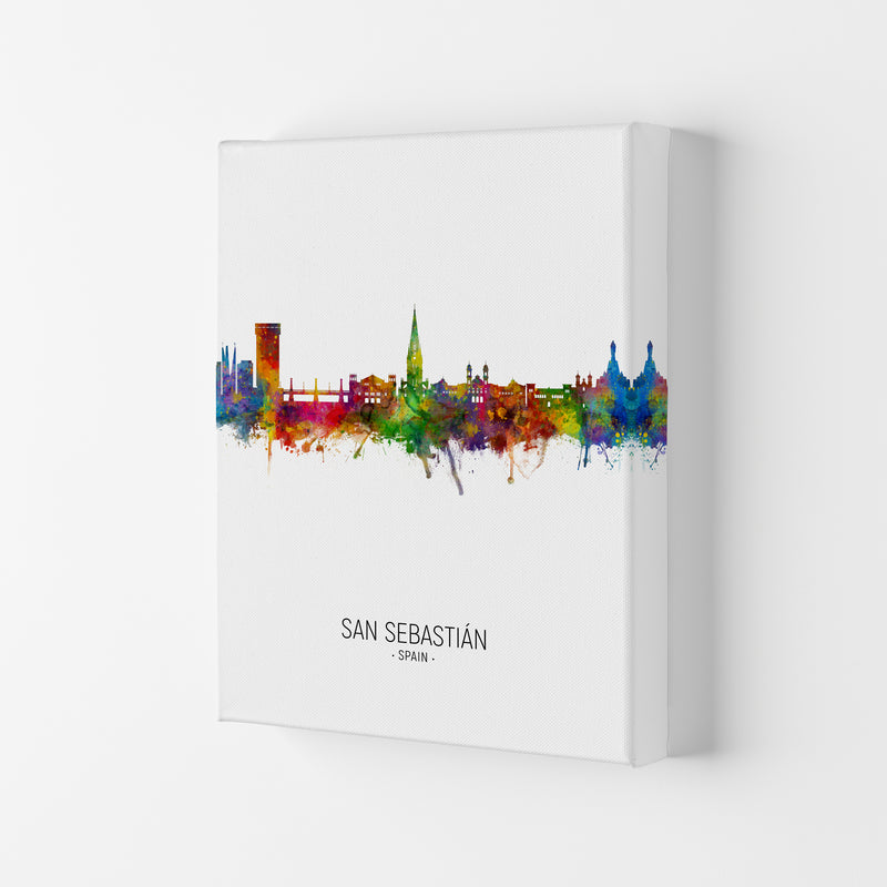 San Sebastian Spain Skyline Portrait Art Print by Michael Tompsett Canvas