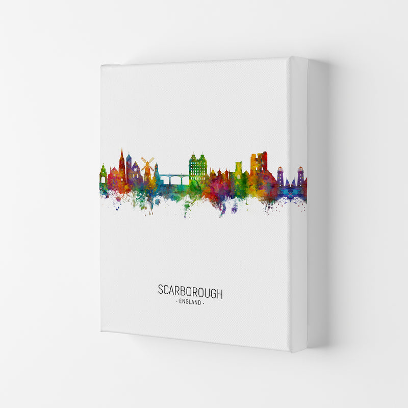 Scarborough England Skyline Portrait Art Print by Michael Tompsett Canvas