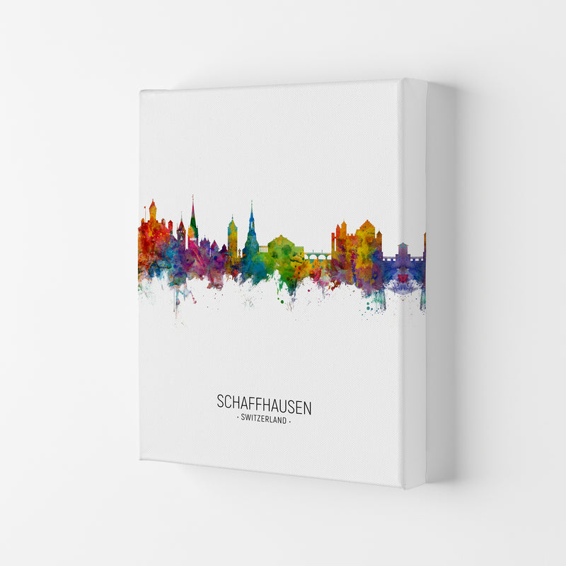 Schaffhausen Switzerland Skyline Portrait Art Print by Michael Tompsett Canvas
