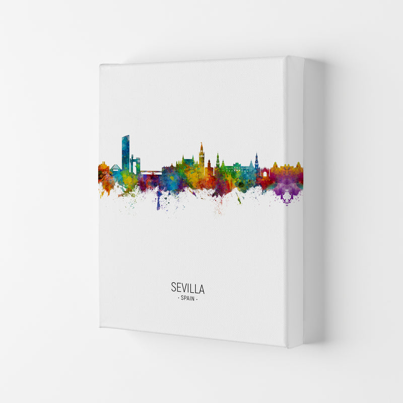 Sevilla Spain Skyline Portrait Art Print by Michael Tompsett Canvas