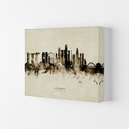 Singapore Singapore Skyline Vintage Art Print by Michael Tompsett Canvas