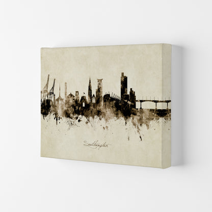 Southampton England Skyline Vintage Art Print by Michael Tompsett Canvas
