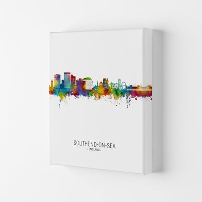 Southend-On-Sea England Skyline Portrait Art Print by Michael Tompsett Canvas