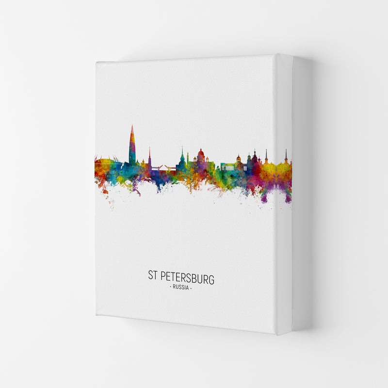 St Petersburg Russia Skyline Portrait Art Print by Michael Tompsett Canvas
