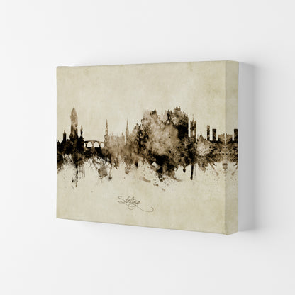 Stirling Scotland Skyline Vintage Art Print by Michael Tompsett Canvas