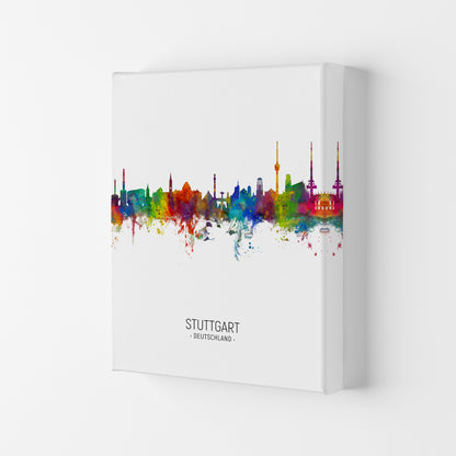 Stuttgart Germany Skyline Portrait Art Print by Michael Tompsett Canvas