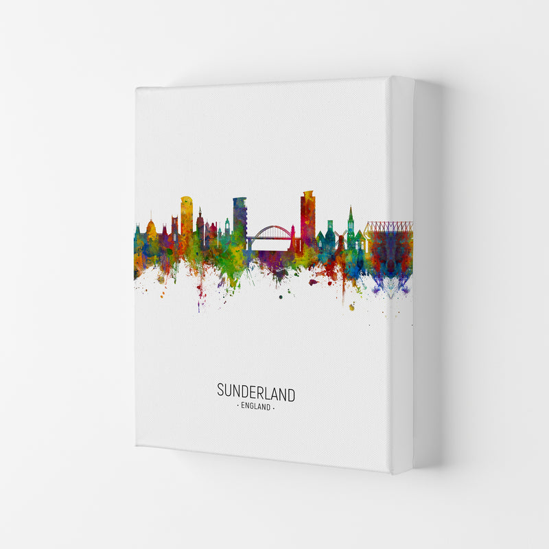 Sunderland England Skyline Portrait Art Print by Michael Tompsett Canvas