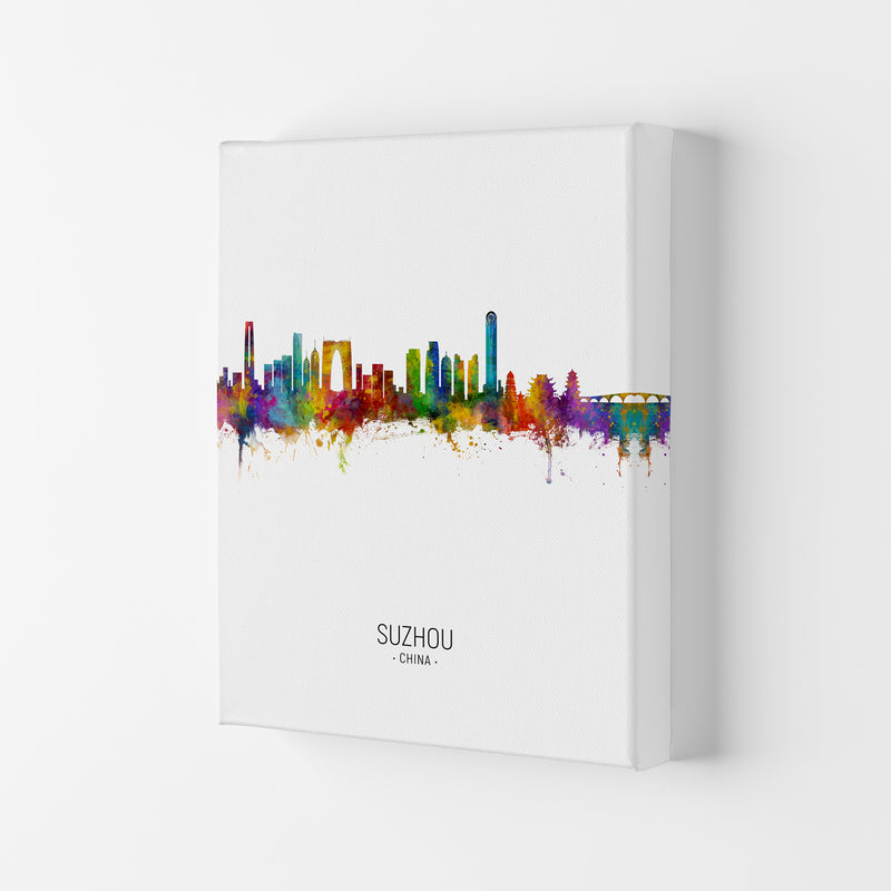 Suzhou China Skyline Portrait Art Print by Michael Tompsett Canvas