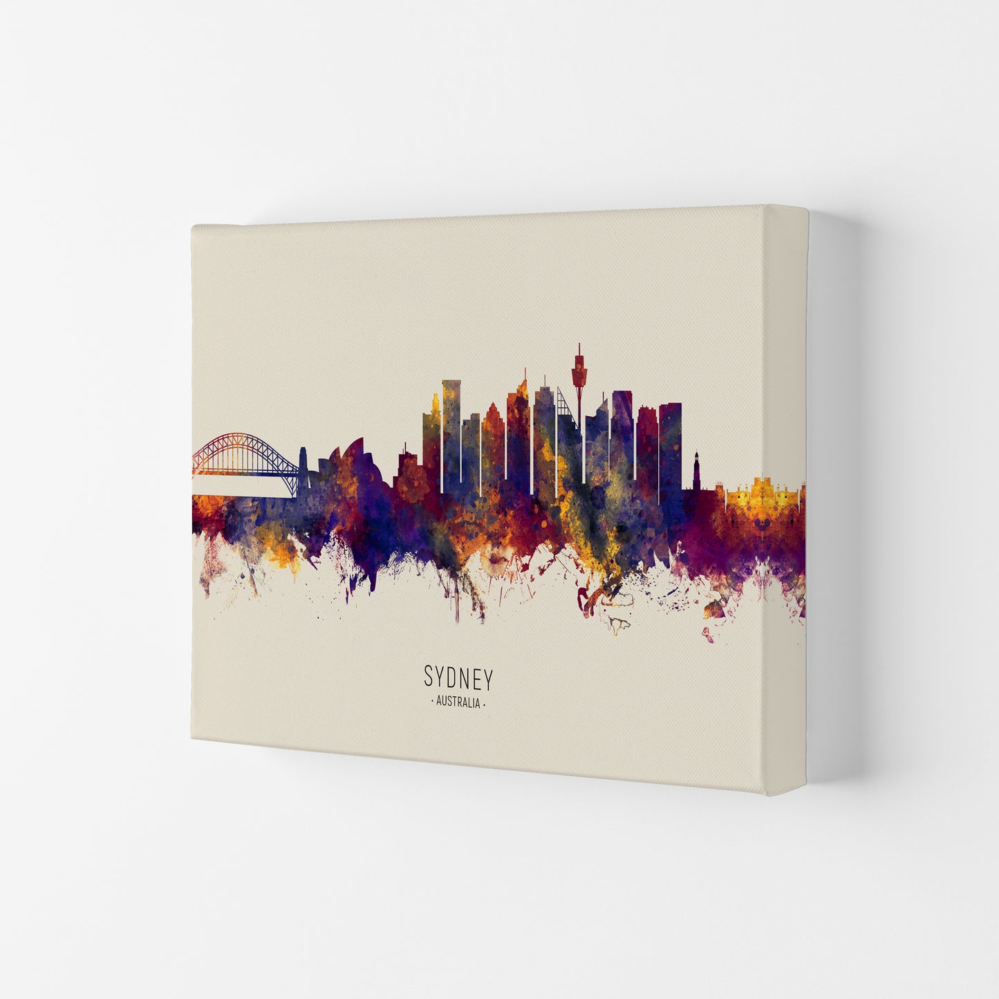Sydney Australia Skyline Autumn City Name Art Print by Michael Tompsett Canvas