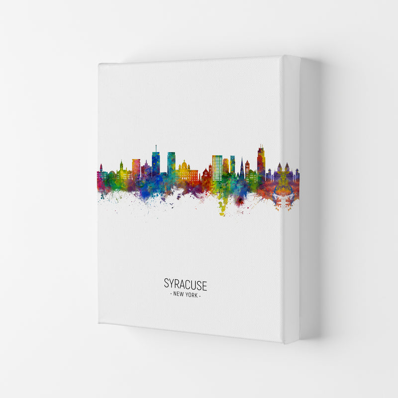 Syracuse New York Skyline Portrait Art Print by Michael Tompsett Canvas