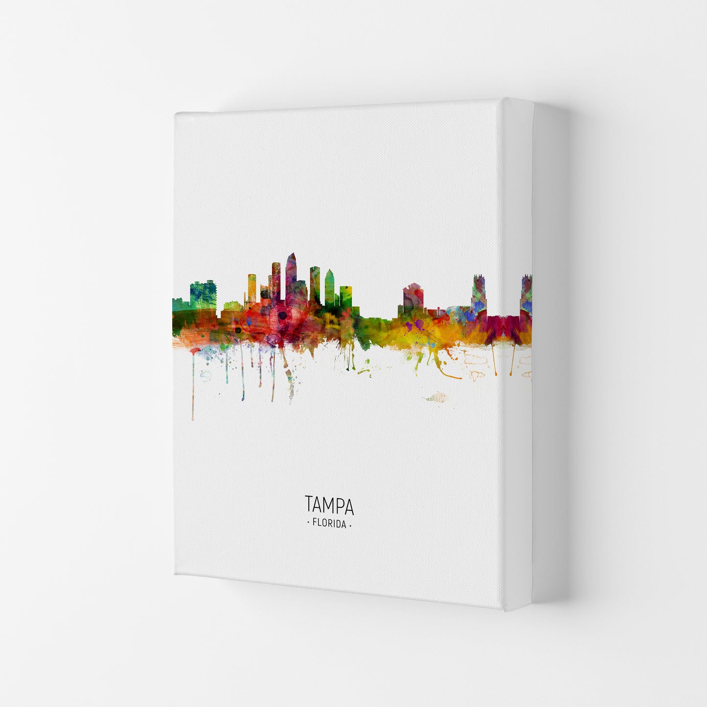 Tampa Florida Skyline Portrait Art Print by Michael Tompsett Canvas