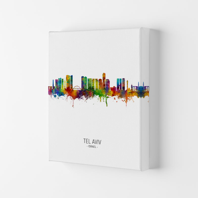 Tel Aviv Israel Skyline Portrait Art Print by Michael Tompsett Canvas