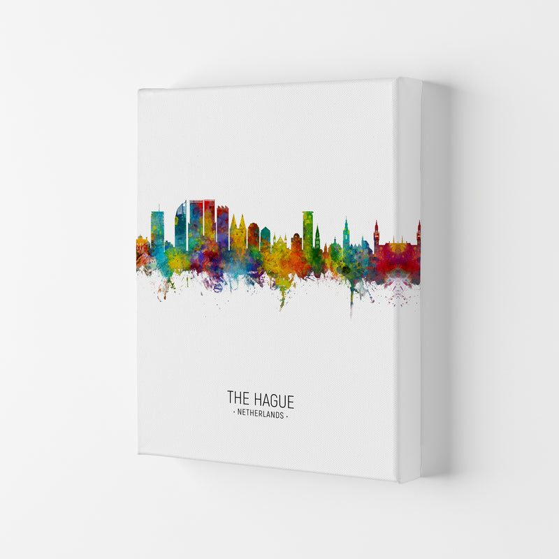 The Hague Netherlands Skyline Portrait Art Print by Michael Tompsett Canvas