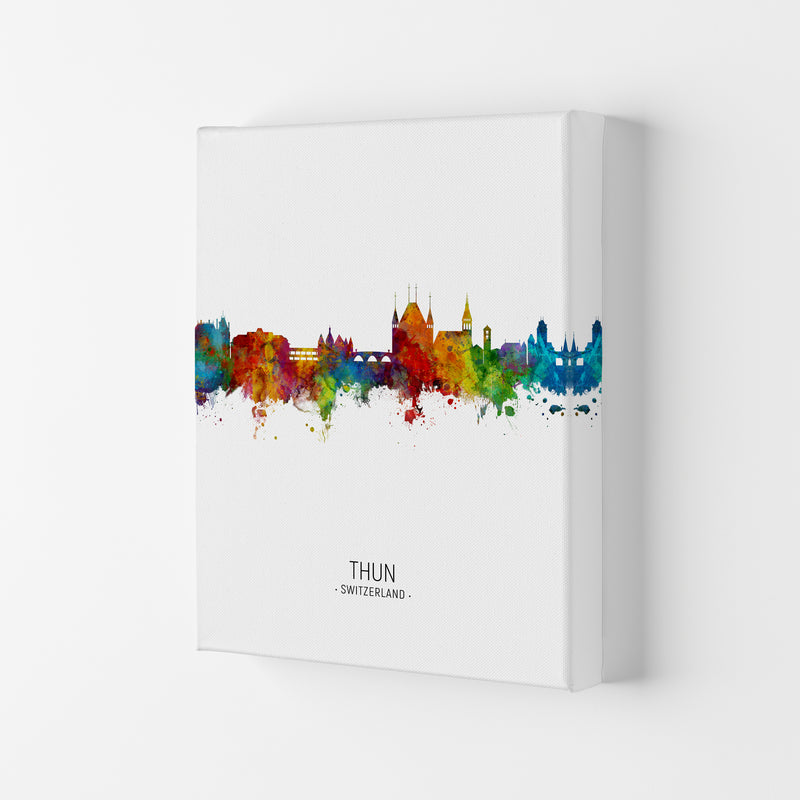 Thun Switzerland Skyline Portrait Art Print by Michael Tompsett Canvas