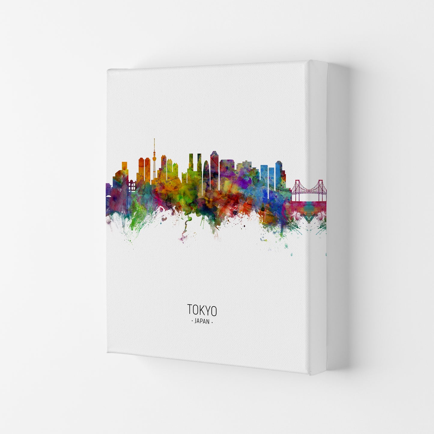 Tokyo Japan Skyline Portrait Art Print by Michael Tompsett Canvas