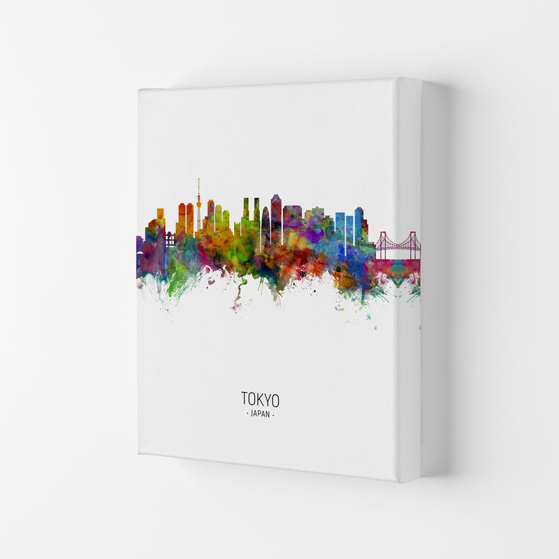 Tokyo Japan Skyline Portrait Art Print by Michael Tompsett Canvas