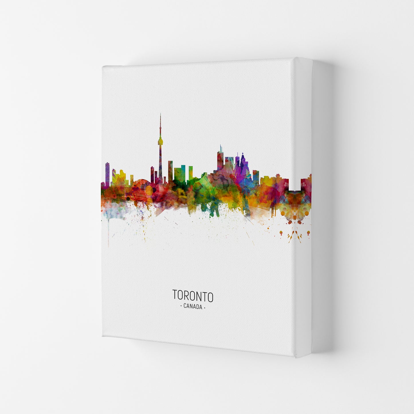 Toronto Canada Skyline Portrait Art Print by Michael Tompsett Canvas