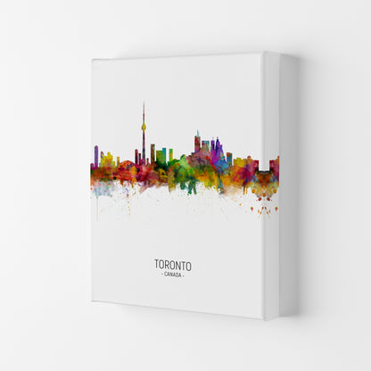 Toronto Canada Skyline Portrait Art Print by Michael Tompsett Canvas