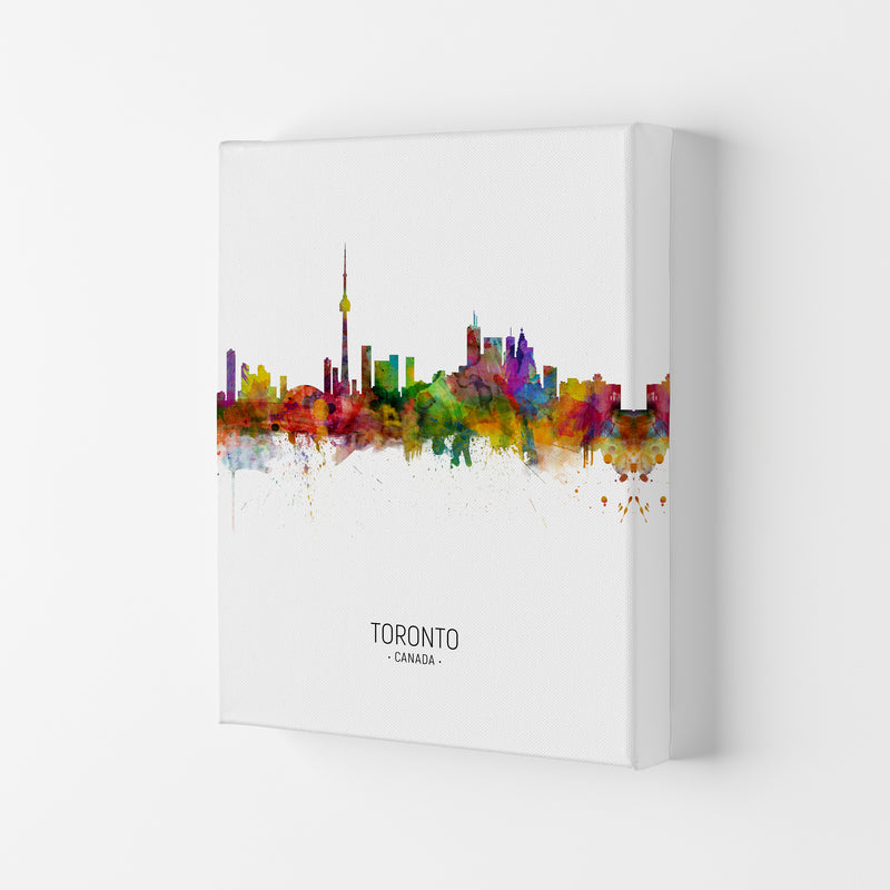 Toronto Canada Skyline Portrait Art Print by Michael Tompsett Canvas