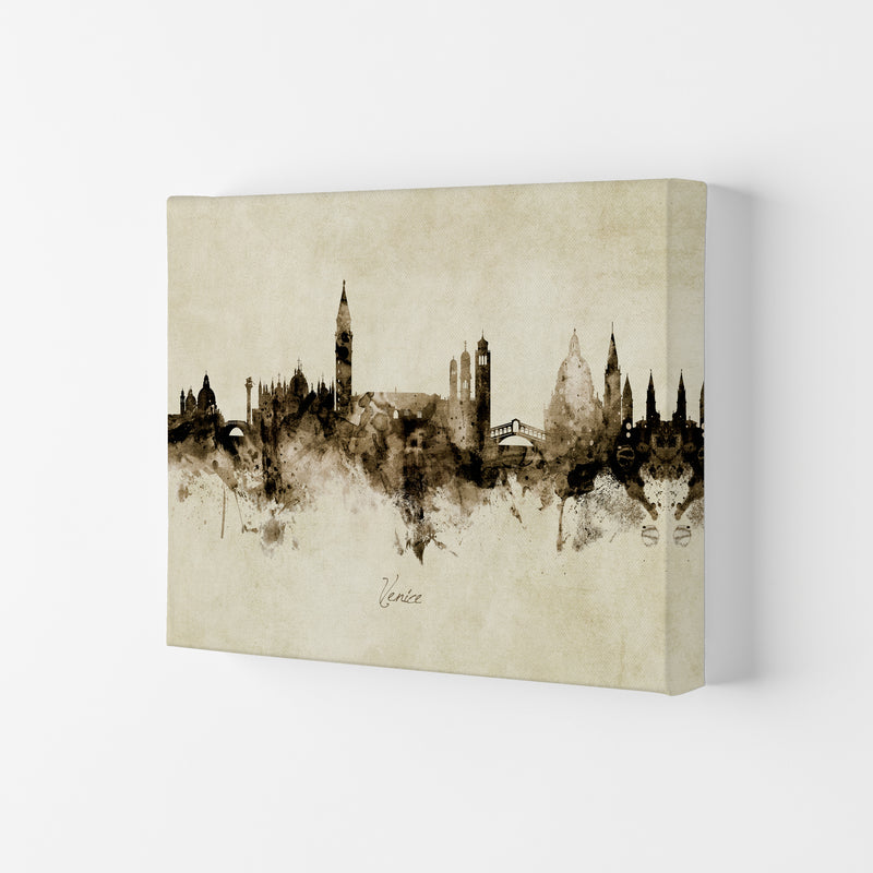 Venice Italy Skyline Vintage Art Print by Michael Tompsett Canvas